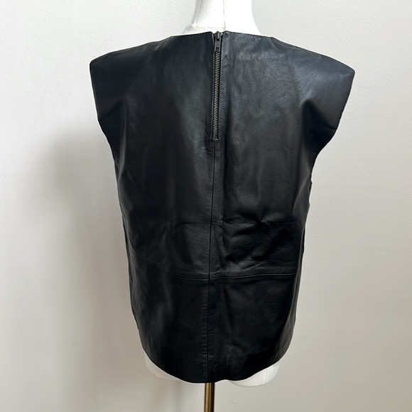 NWT Muubaa‎ Womens Sheep Leather Quiet Luxury Sleeveless Edgy Glam Moto Top 6 - Picture 5 of 12